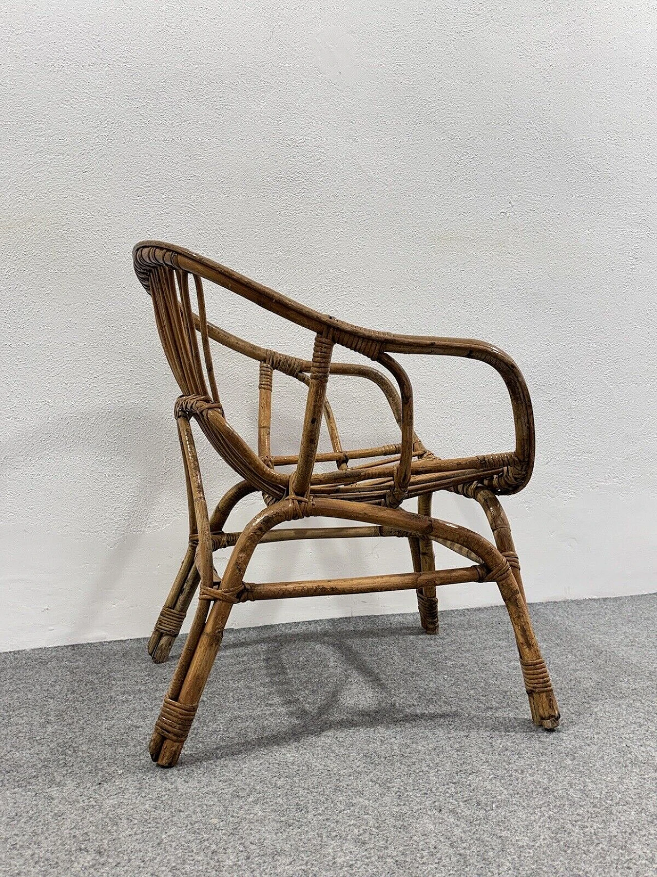 4 Poltrone da giardino in rattan di Vittorio Bonacina, anni '60 12