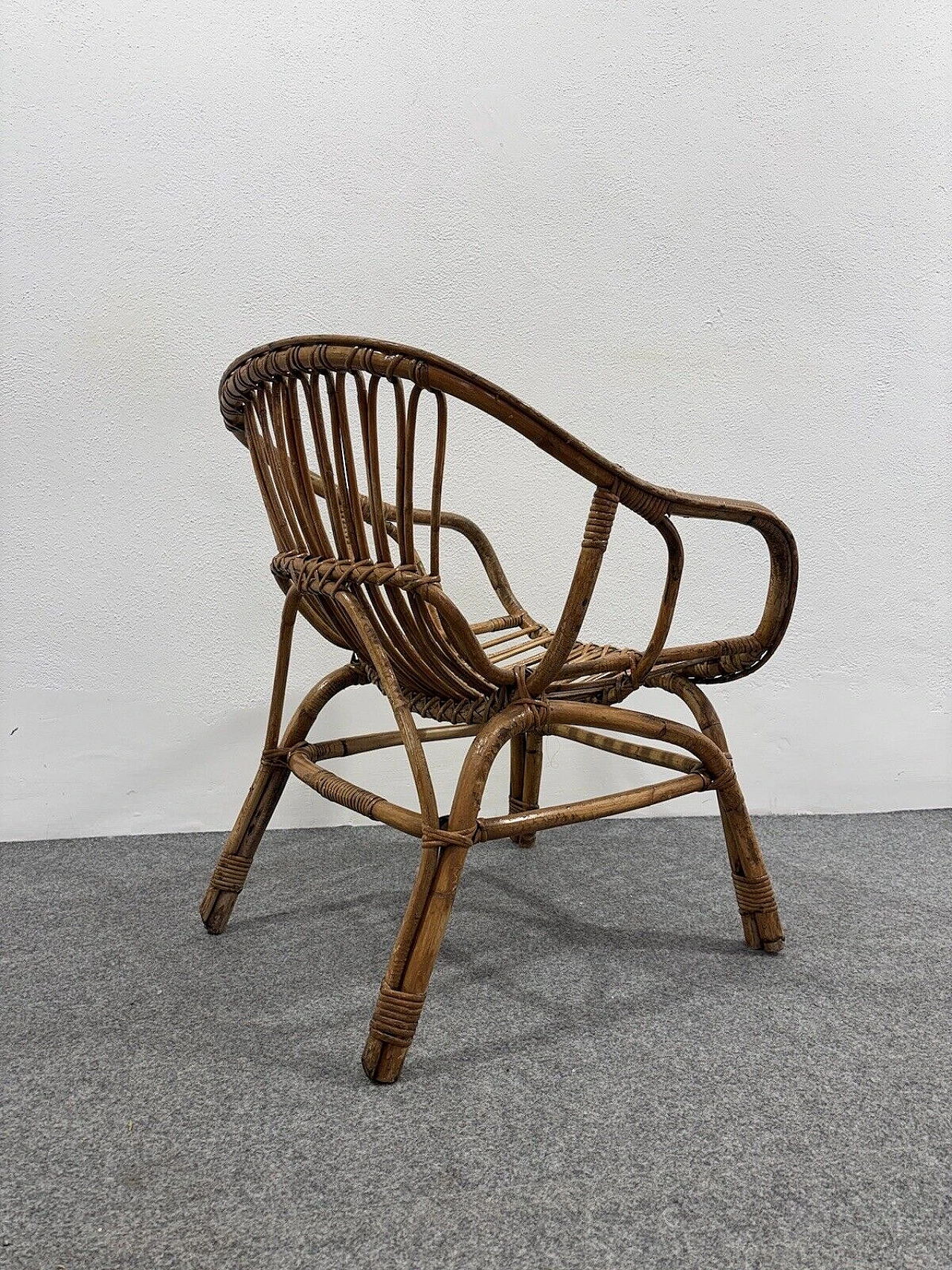 4 Poltrone da giardino in rattan di Vittorio Bonacina, anni '60 13