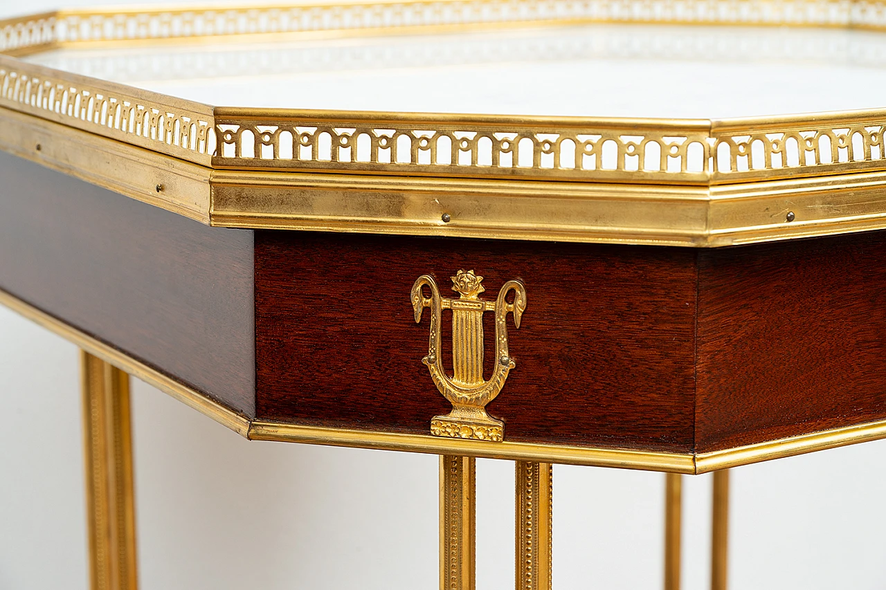 Tavolino Napoleone III ottagonale in mogano, '800 3