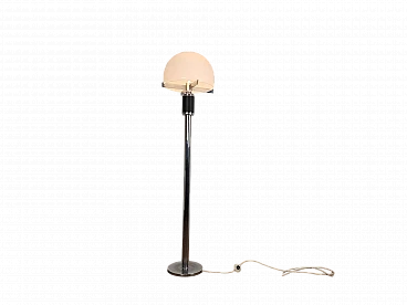 Chrome and glass mushroom floor lamp, 1960s