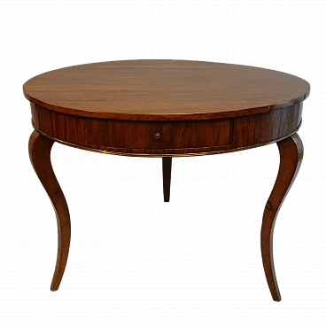 Olive root round table with drawer, 19th century