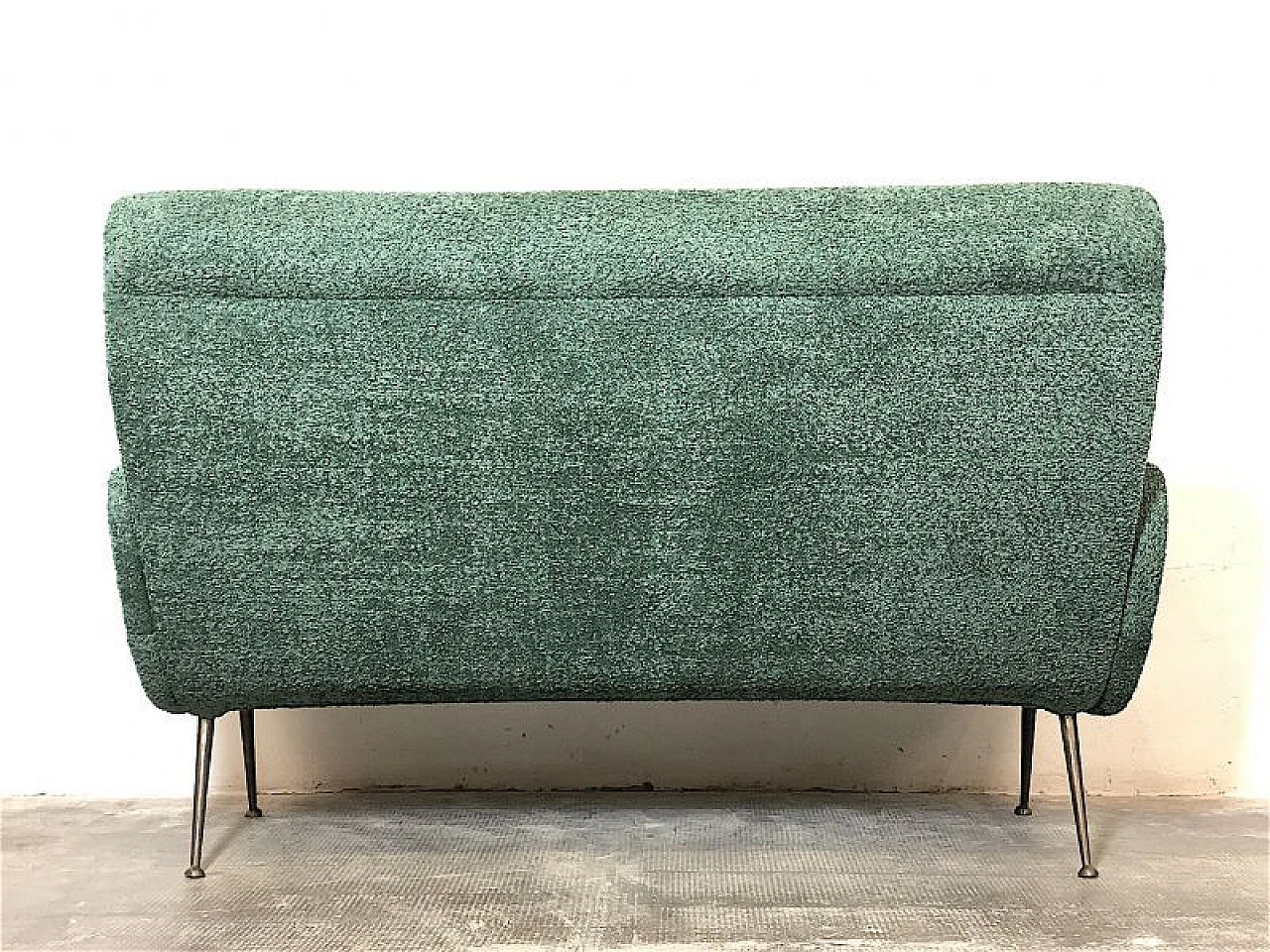 Sage green fabric sofa attributed to Marco Zanuso, 1950s 8