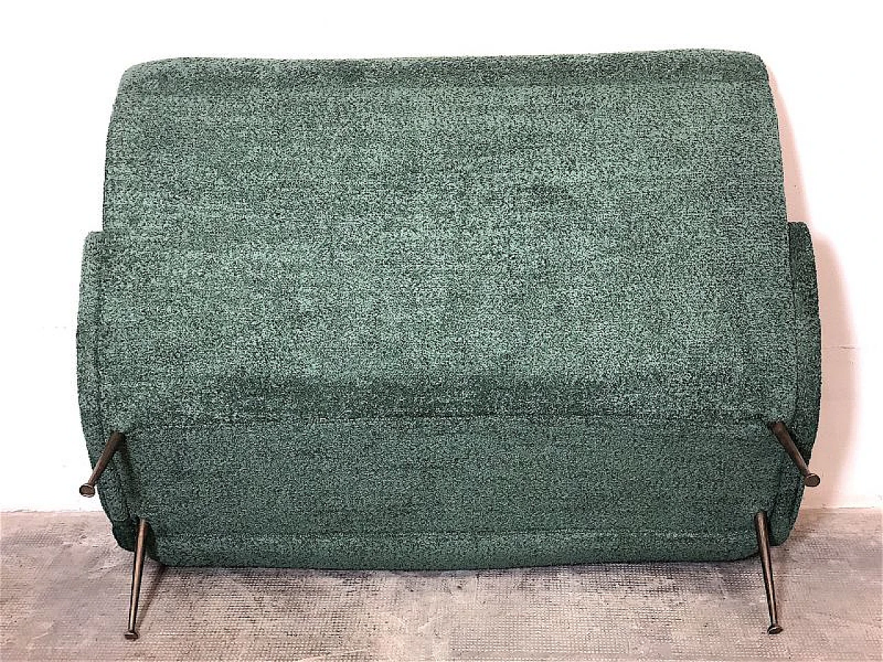 Sage green fabric sofa attributed to Marco Zanuso, 1950s 12
