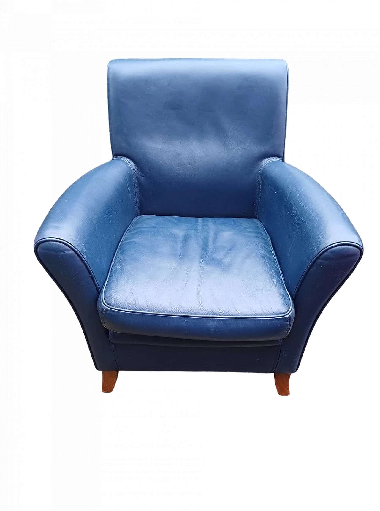 Oxford Club blue leather armchairs by C.P. Baxter, 2000s 12