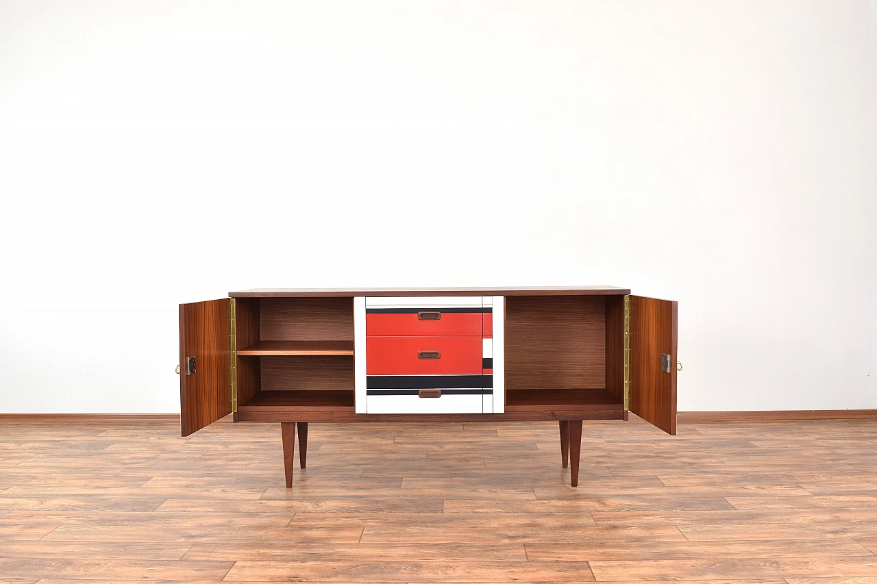 German walnut sideboard with painted front, 1960s 2