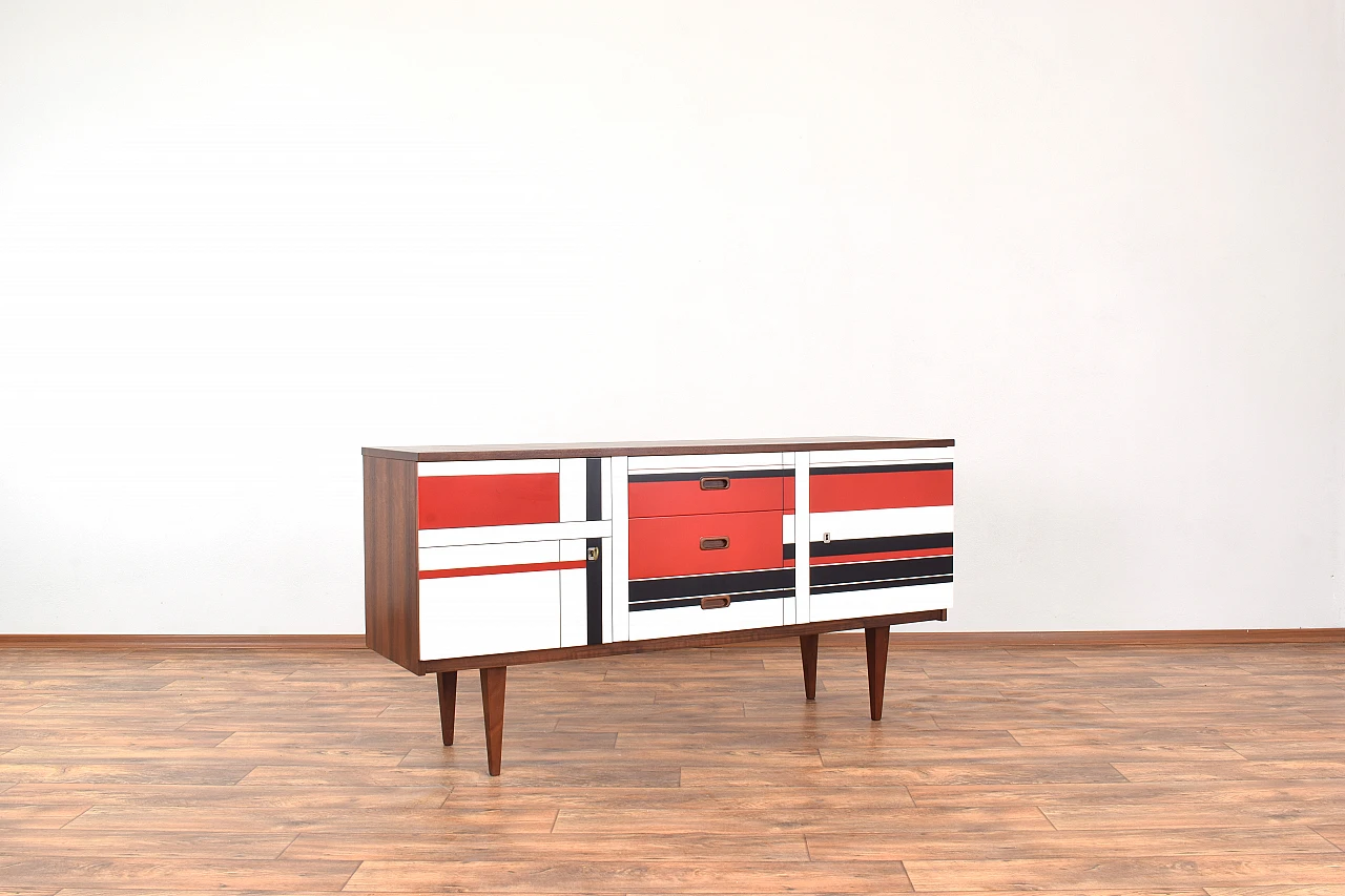 German walnut sideboard with painted front, 1960s 3