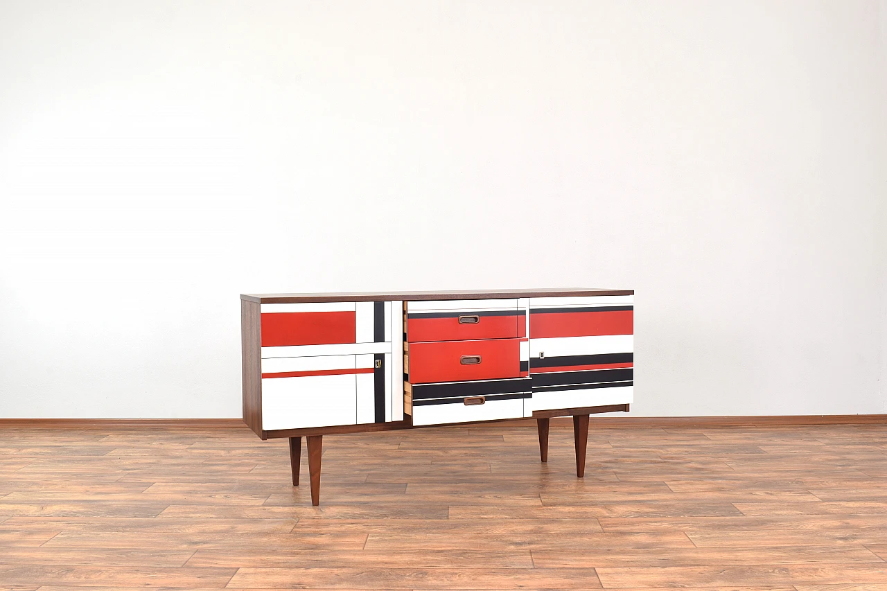 German walnut sideboard with painted front, 1960s 5
