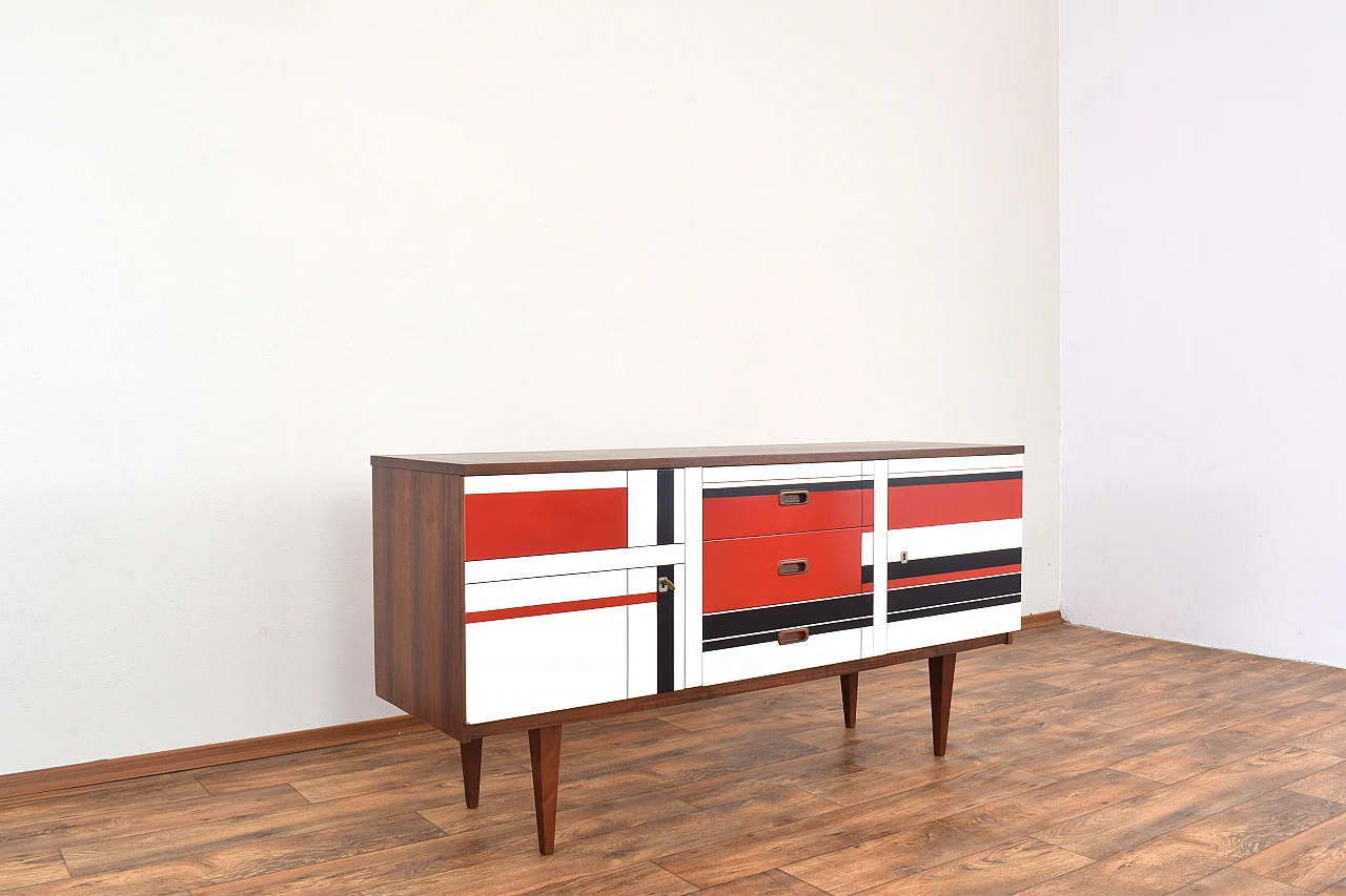 German walnut sideboard with painted front, 1960s 8