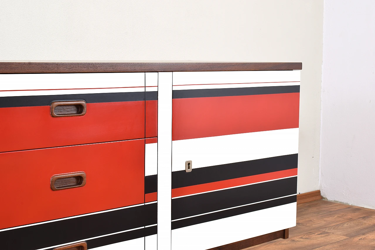 German walnut sideboard with painted front, 1960s 10