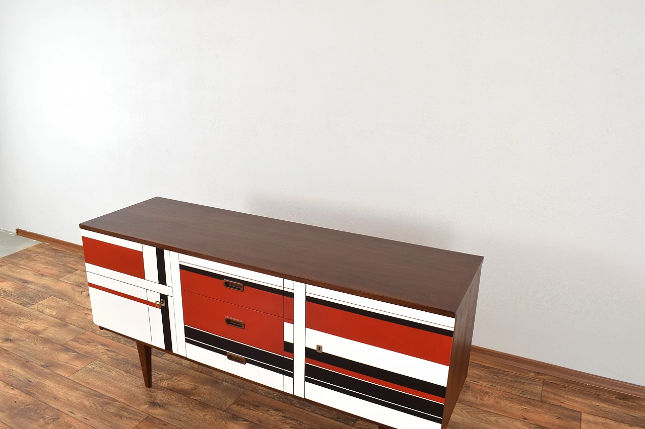 German walnut sideboard with painted front, 1960s 14