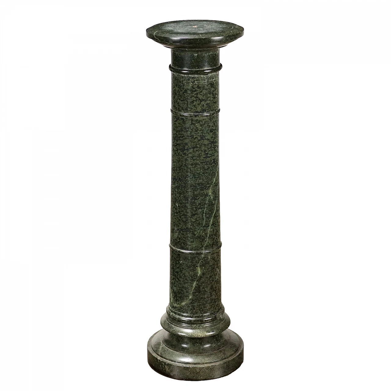Serpentine green marble turned bust column 1