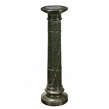 Serpentine green marble turned bust column