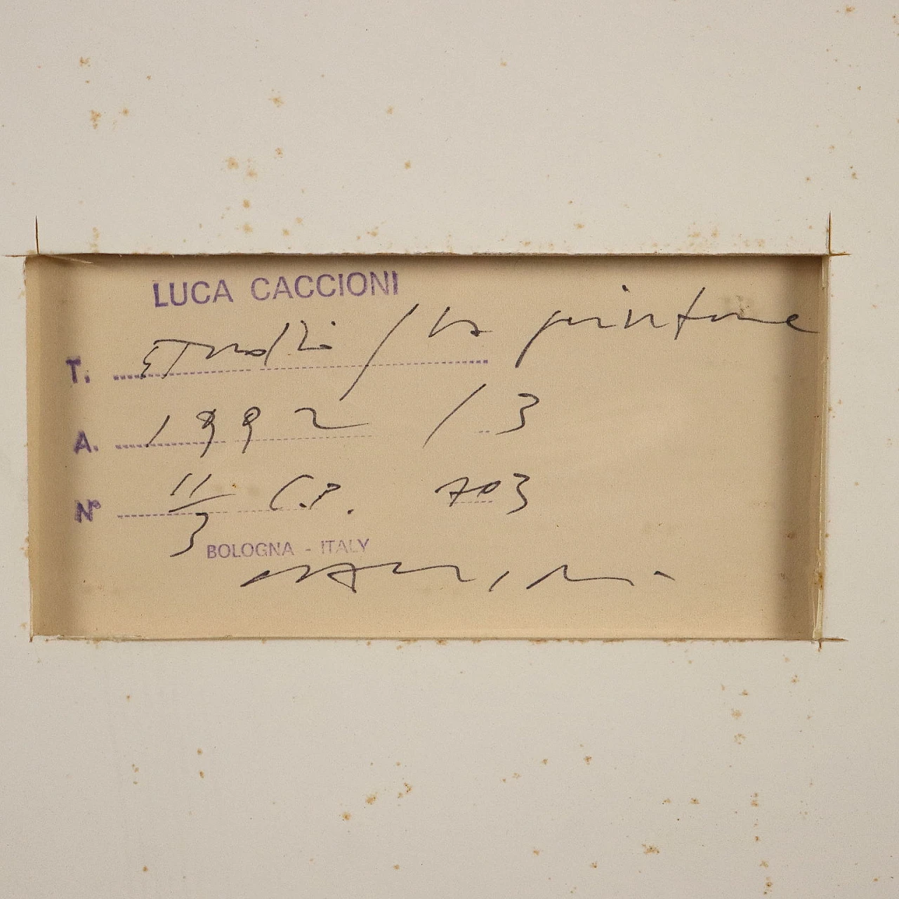 Luigi Caccioni, Studio, mixed media on paper, 1992 10
