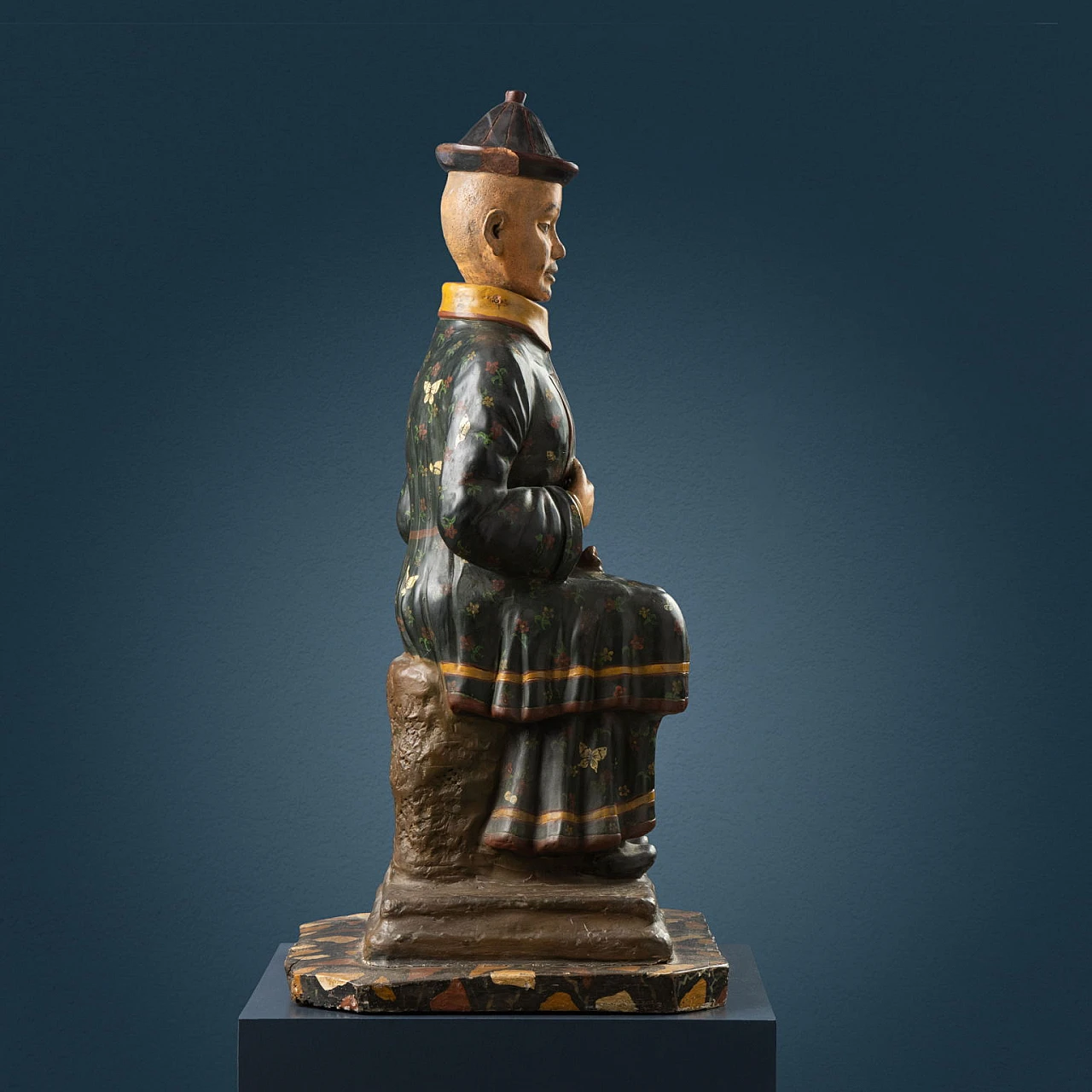 Magot, scultura in terracotta policroma, XIX secolo 2