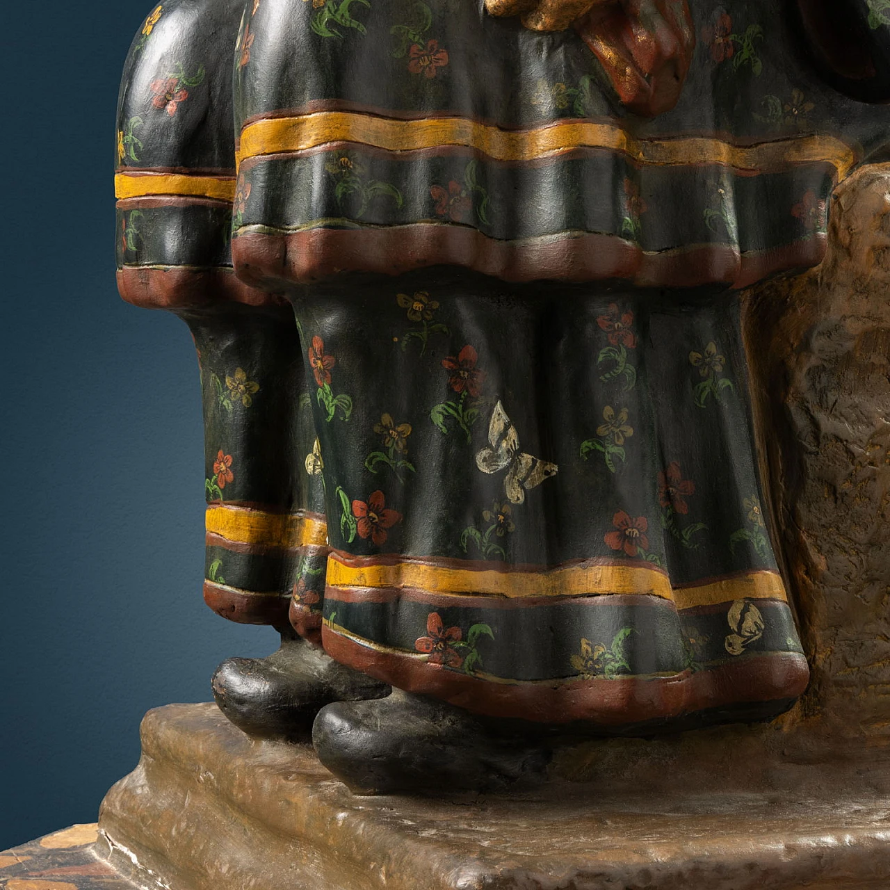 Magot, scultura in terracotta policroma, XIX secolo 6