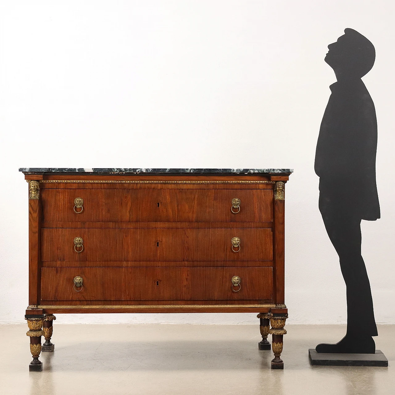Pair of walnut and poplar dresser with marble top, 19th century 2