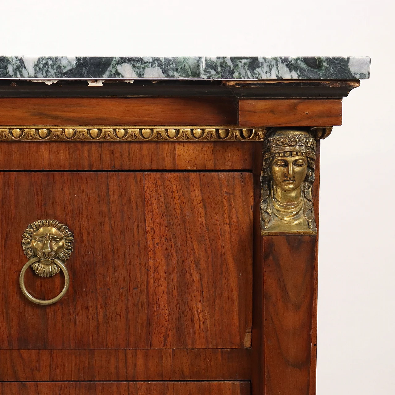 Pair of walnut and poplar dresser with marble top, 19th century 7