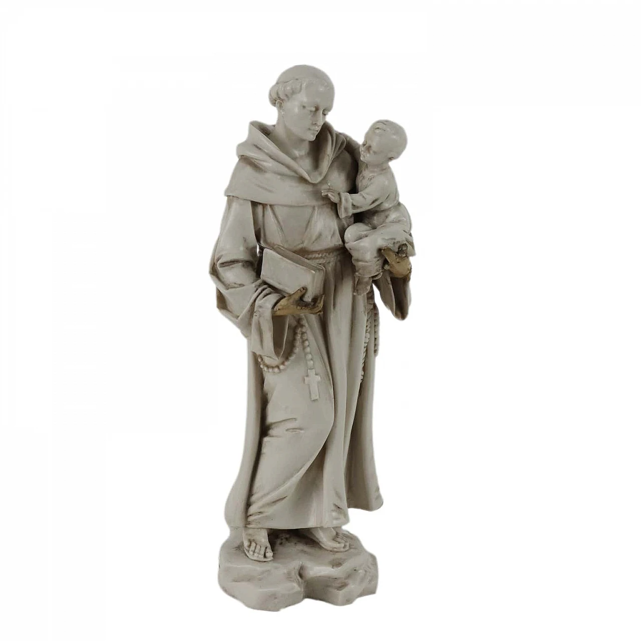 Capodimonte porcelain sculpture of Saint Anthony of Padua, mid-19th century 1