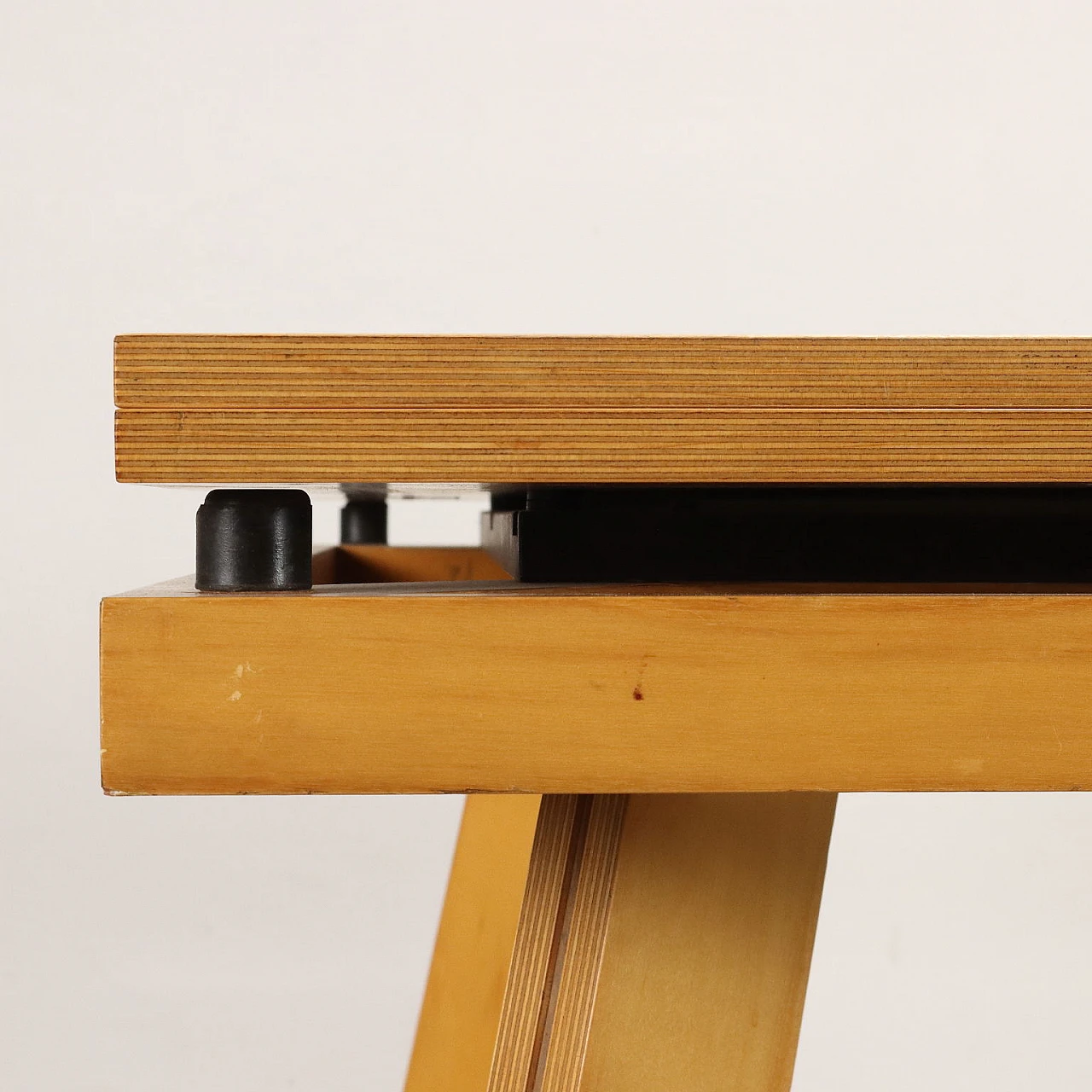 Tavolo allungabile in legno impiallacciato pioppo e multistrato, anni '80 6