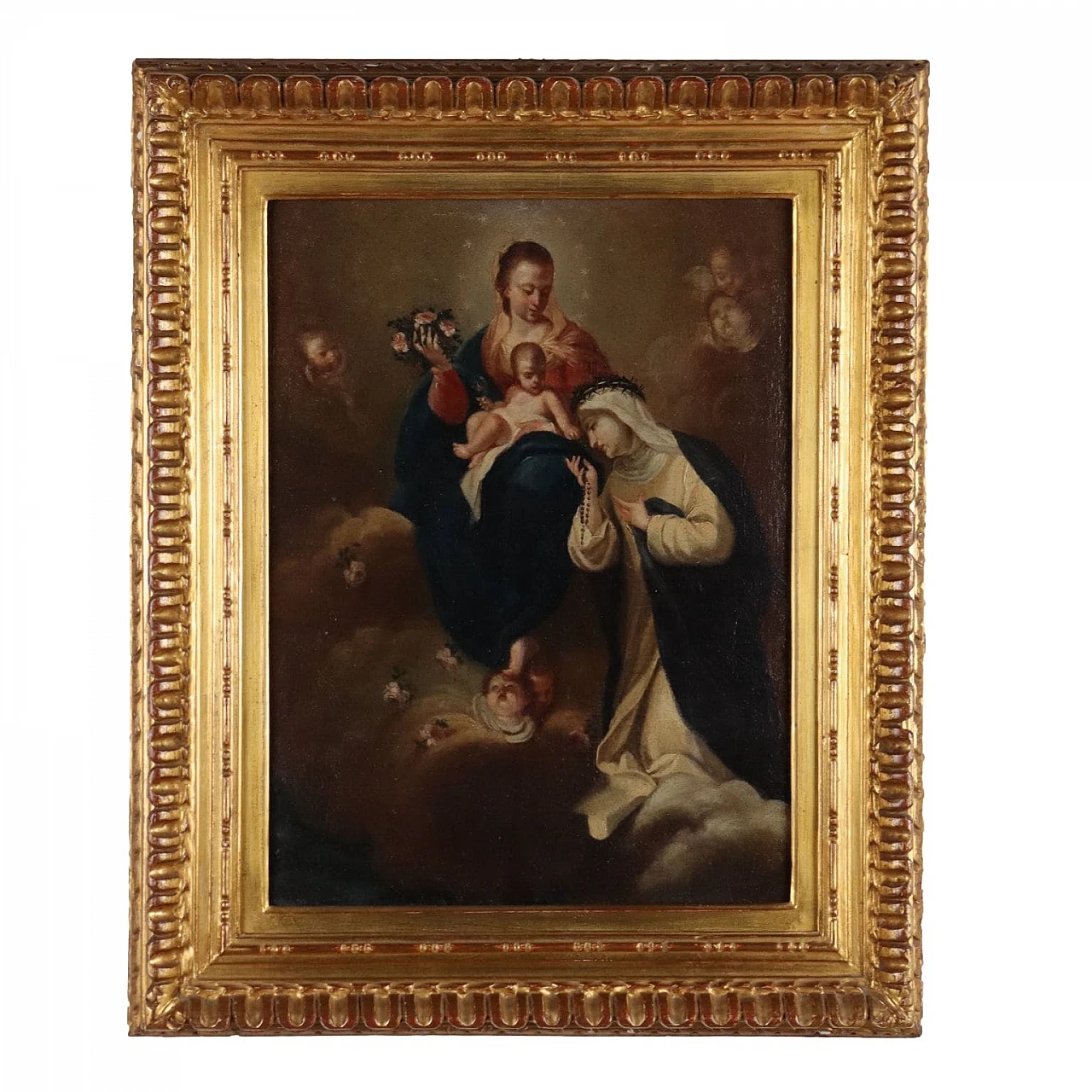 Madonna con Bambino e Santa Caterina, olio su tela, '600 1