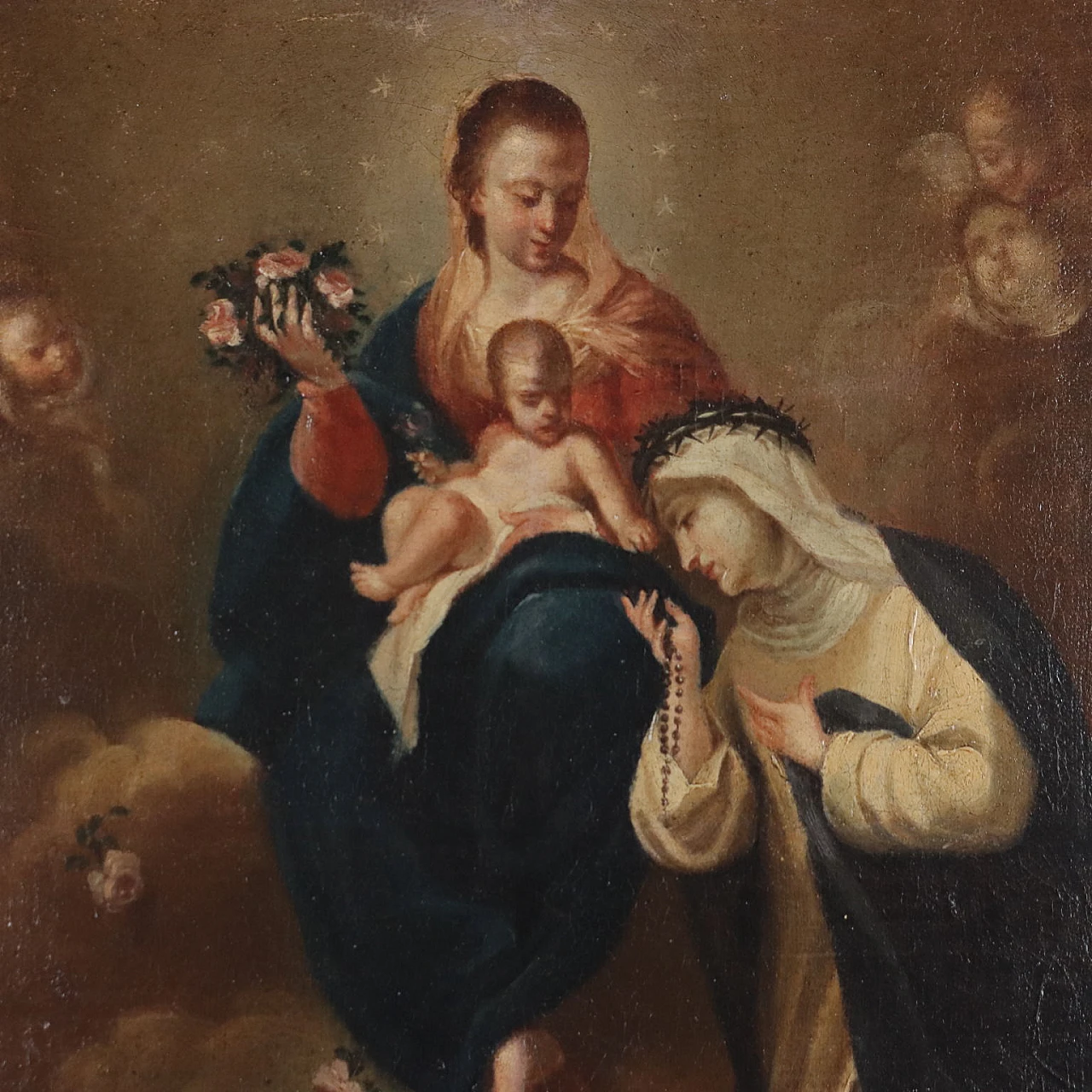 Madonna con Bambino e Santa Caterina, olio su tela, '600 3
