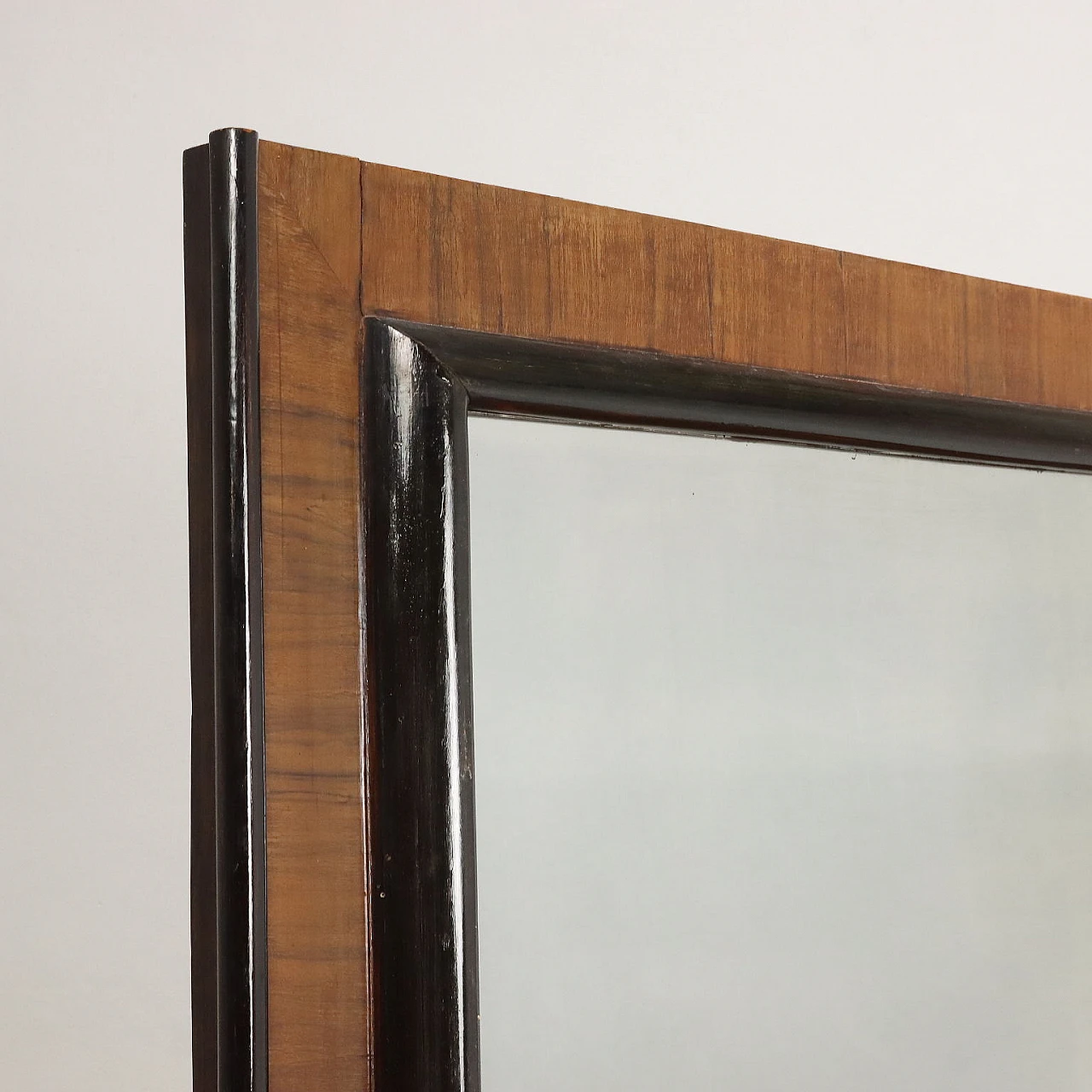 Walnut and briarwood sideboard with riser and mirror, 1920s 4