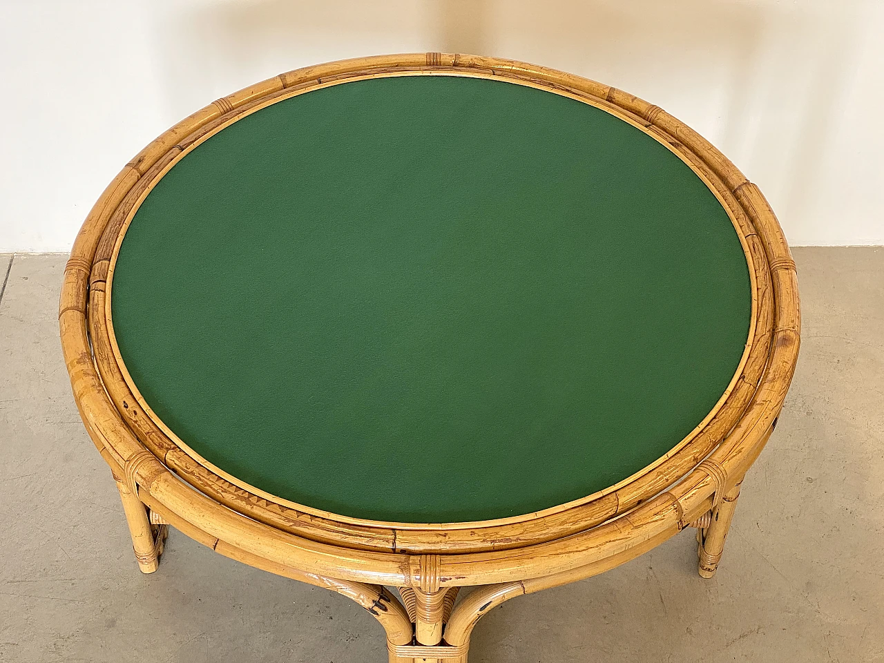 4 Chairs and game table in bamboo, 1970s 8