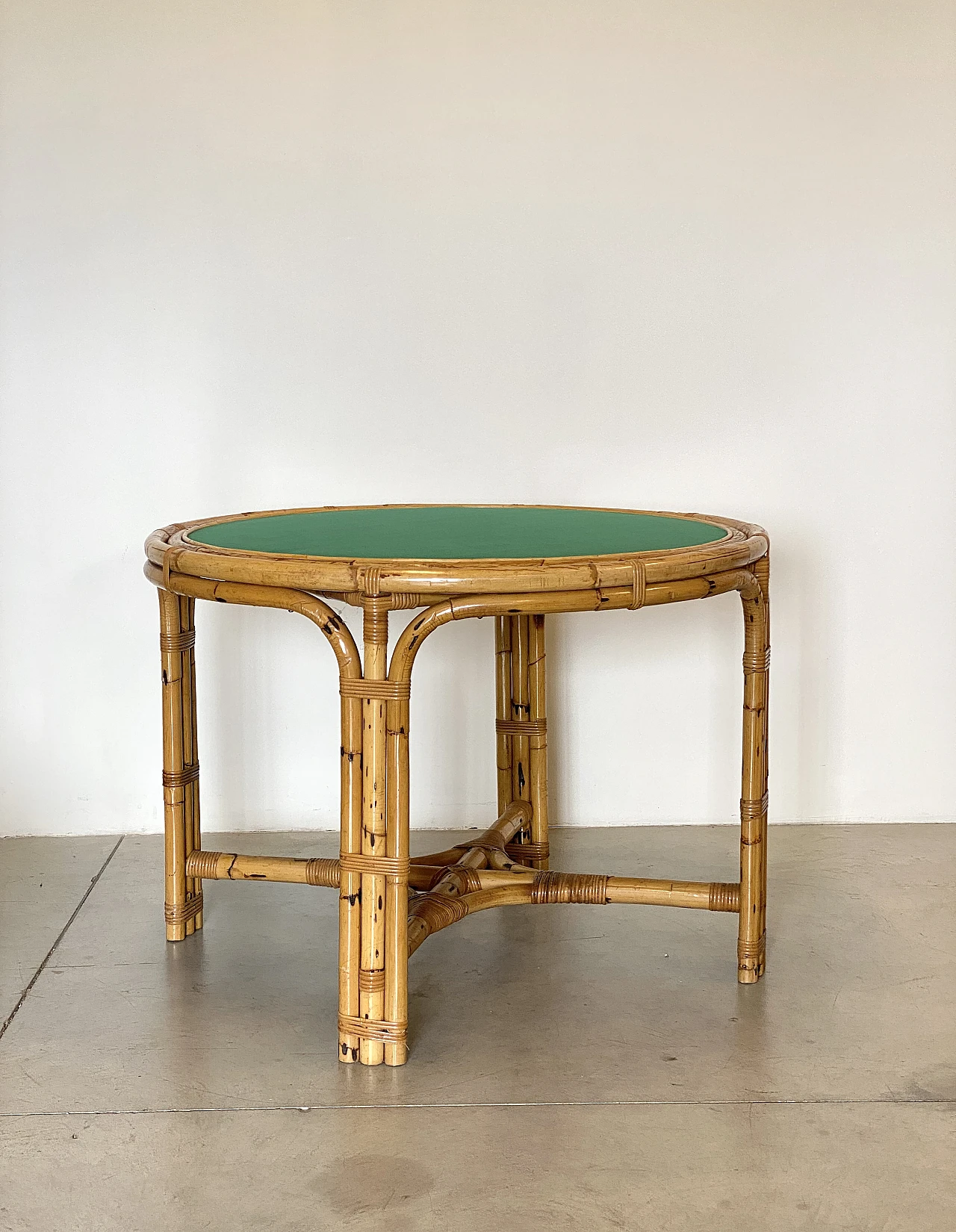 4 Chairs and game table in bamboo, 1970s 13