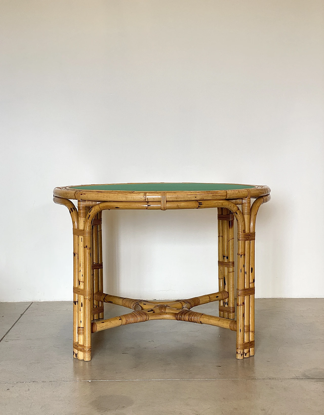 4 Chairs and game table in bamboo, 1970s 14
