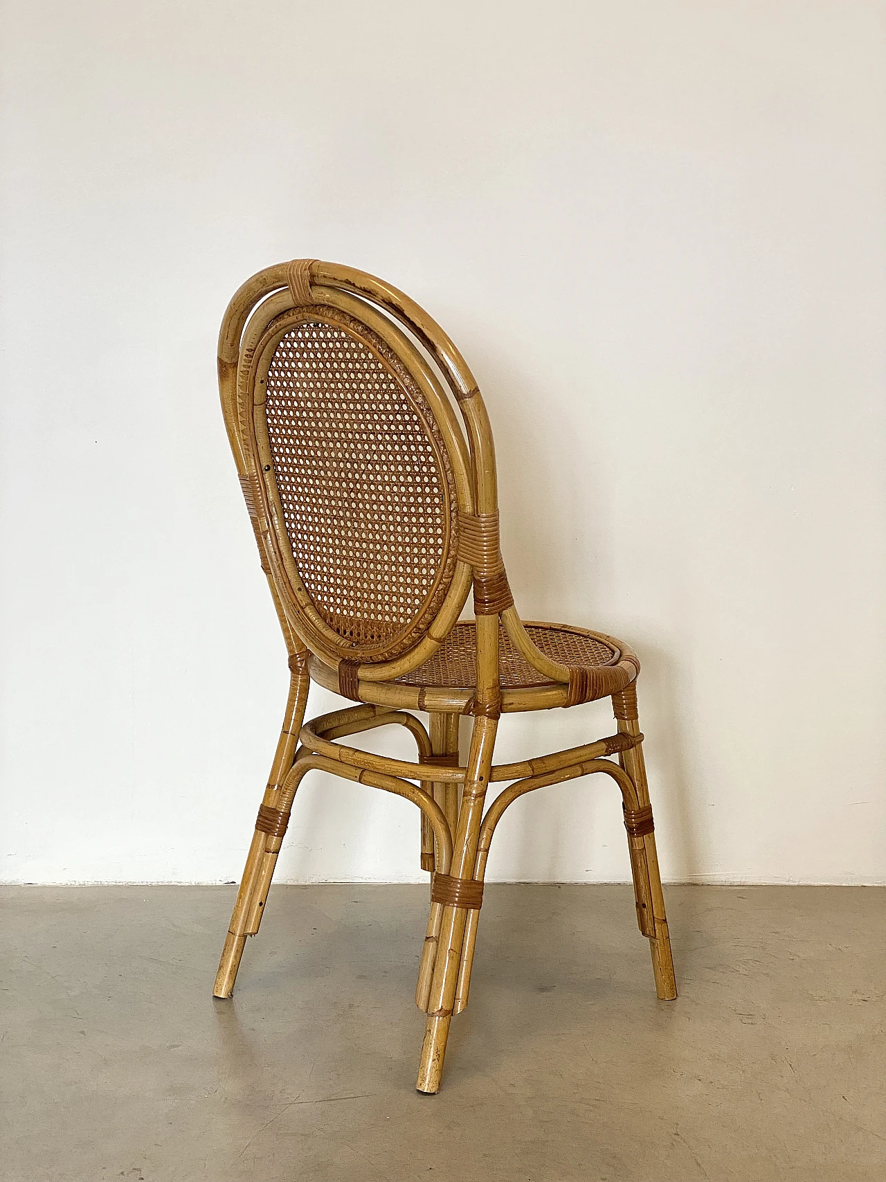 4 Chairs and game table in bamboo, 1970s 19