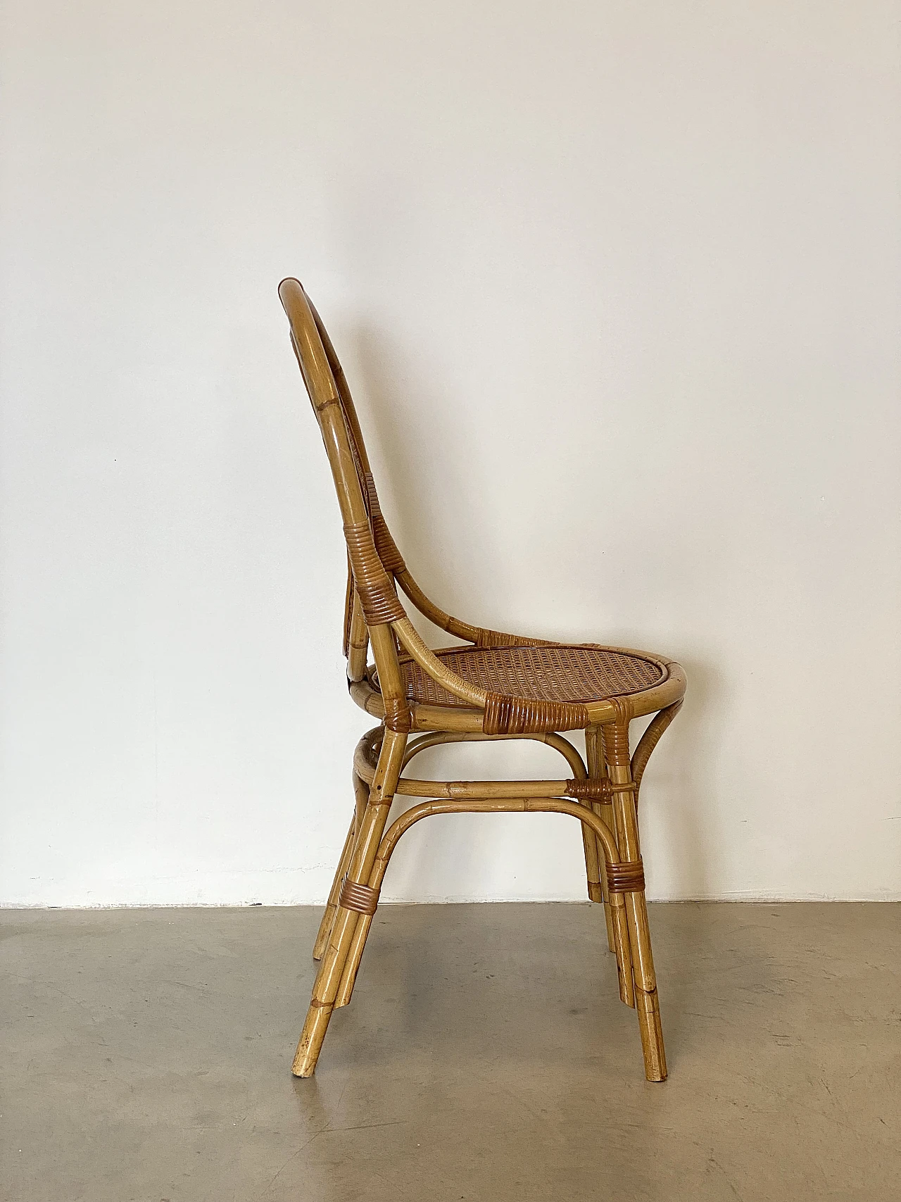 4 Chairs and game table in bamboo, 1970s 21