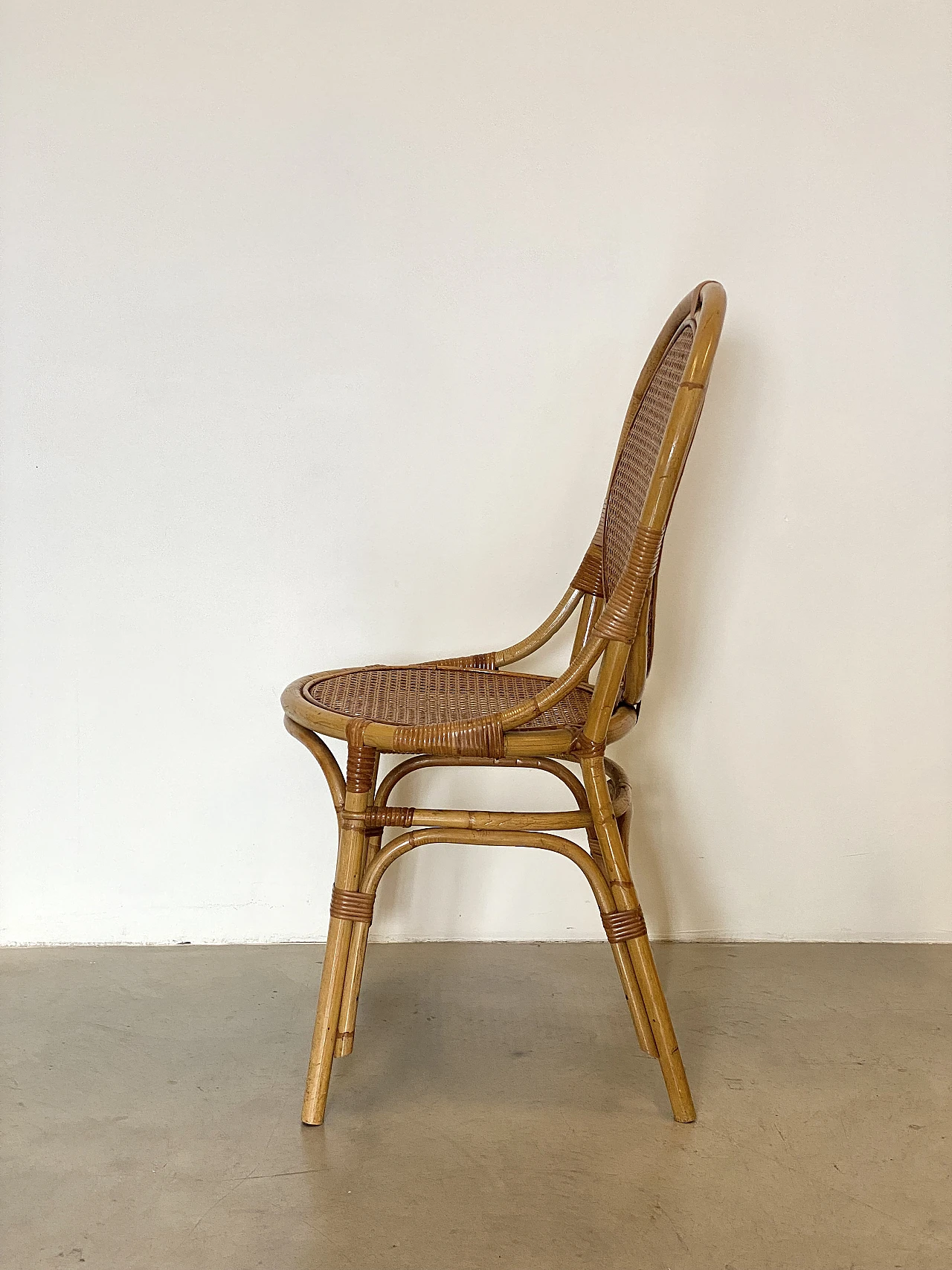 4 Chairs and game table in bamboo, 1970s 25