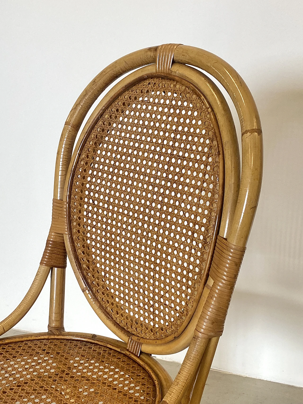 4 Chairs and game table in bamboo, 1970s 26