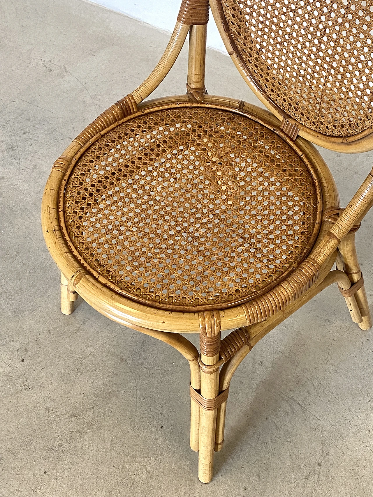 4 Chairs and game table in bamboo, 1970s 29