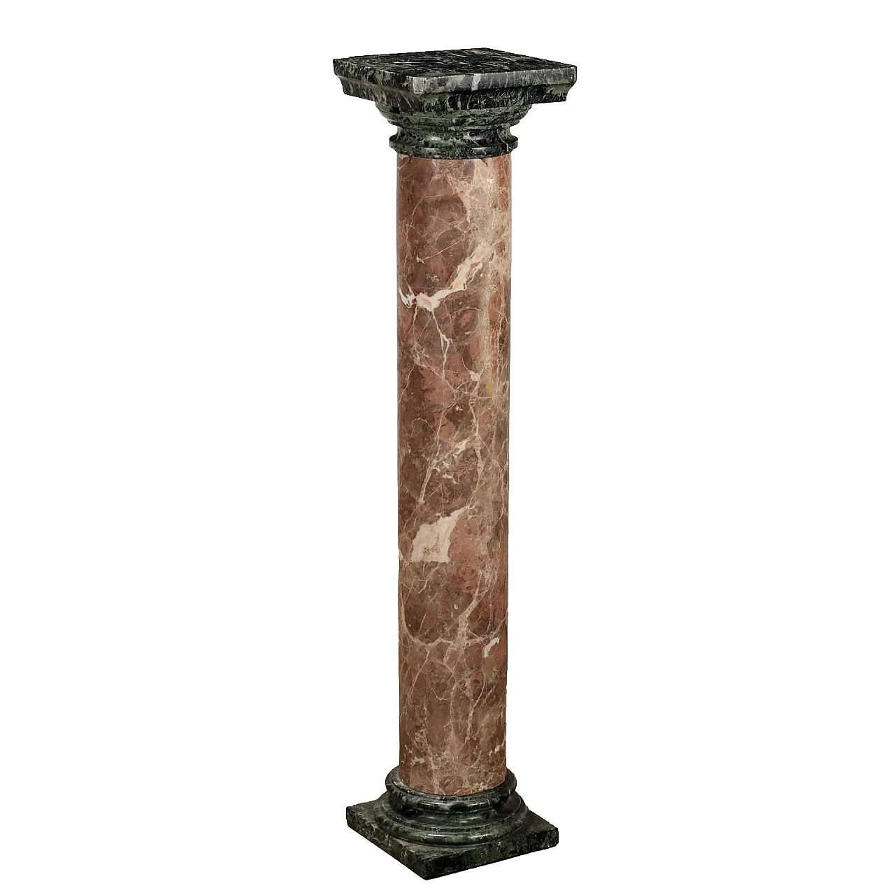 Macchia Vecchia marble & Green Alps marble bust holder column 1