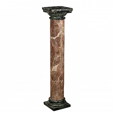 Colonna portabusto in marmo Macchia Vecchia e marmo Verde Alpi