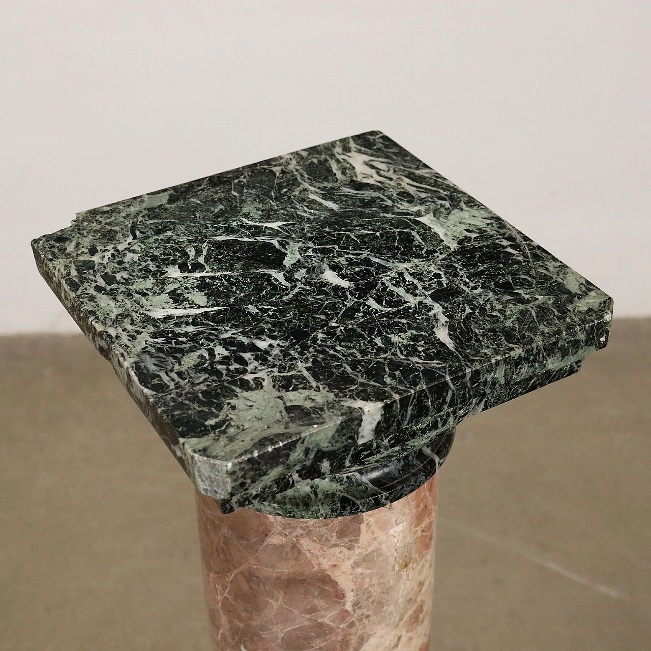 Macchia Vecchia marble & Green Alps marble bust holder column 5