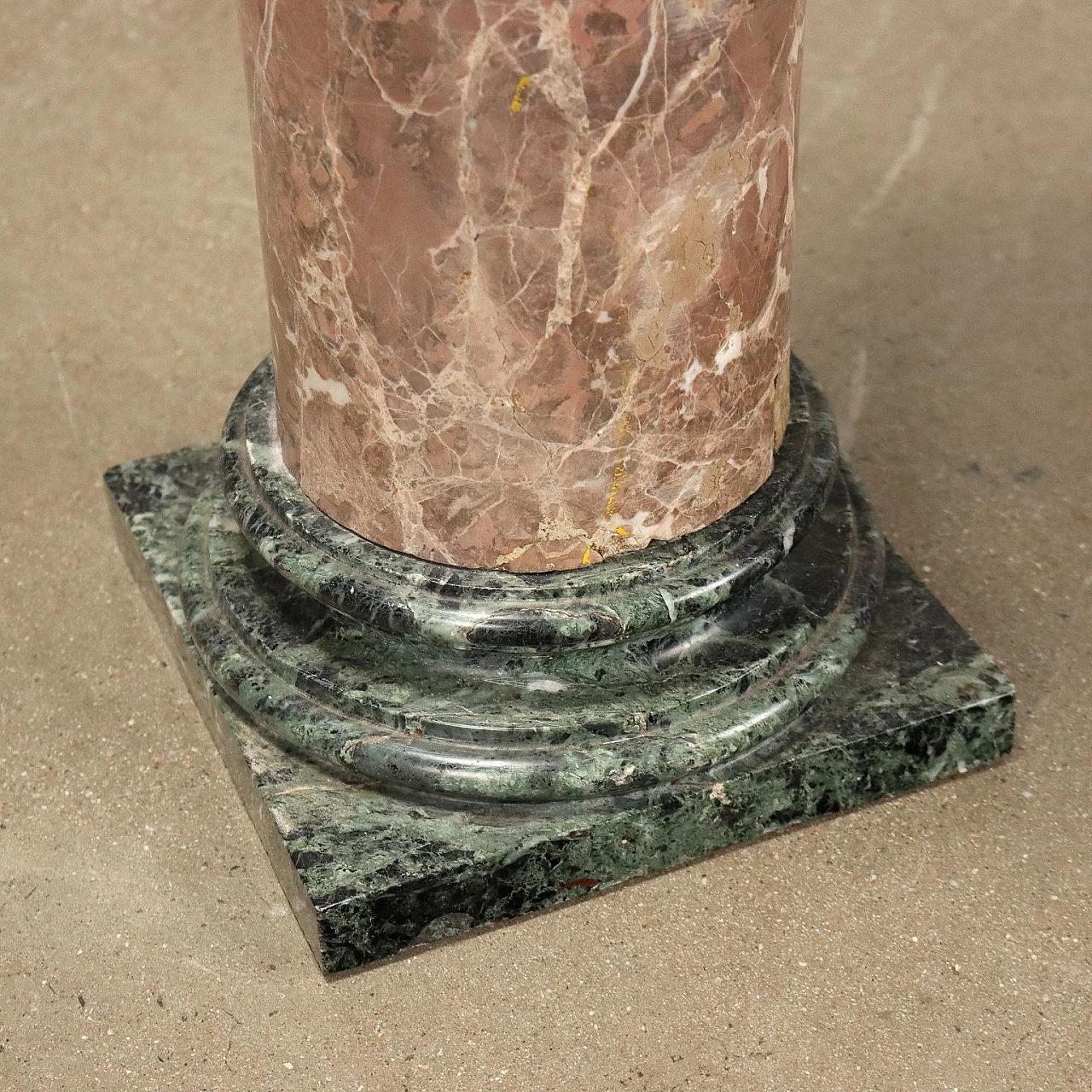 Macchia Vecchia marble & Green Alps marble bust holder column 8