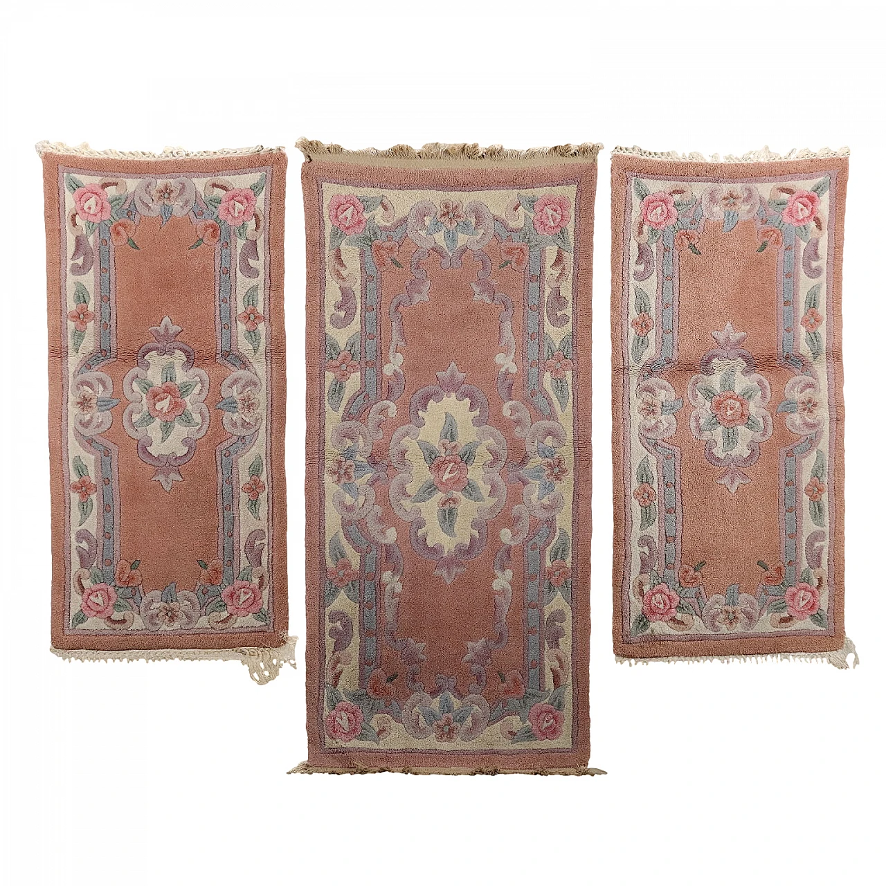 3 Pechino rugs in cotton & wool with floral motifs 1