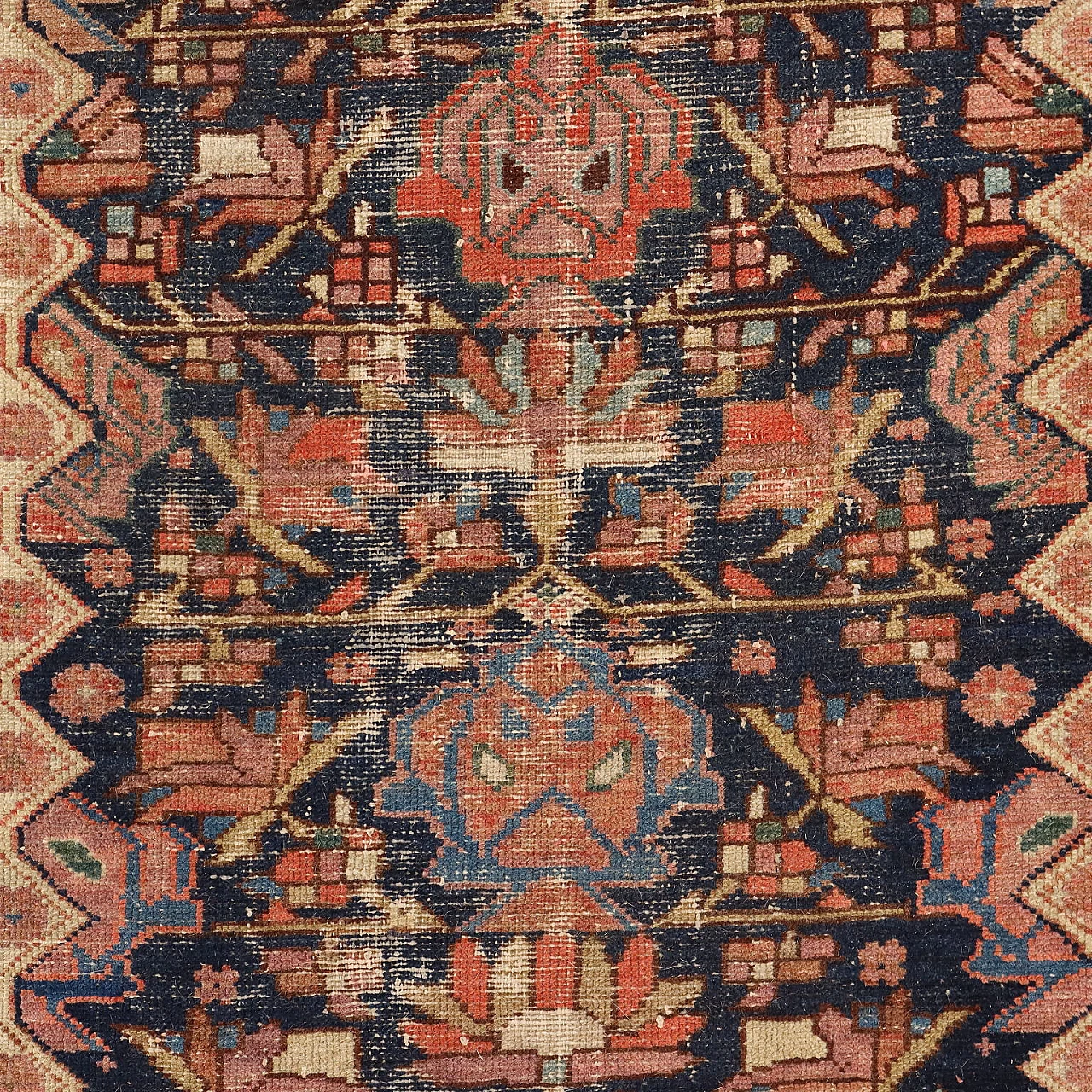 Malayer thin knot rug in cotton and wool 4
