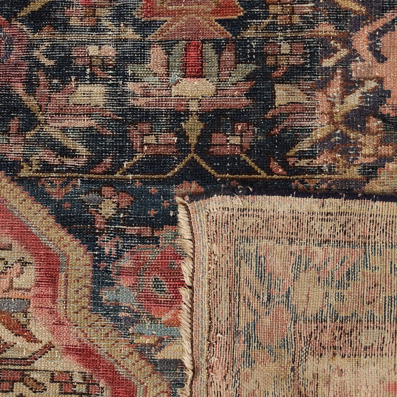 Malayer thin knot rug in cotton and wool 8