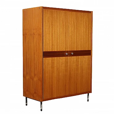 Two-door teak and mahogany wardrobe with metal legs, 1960s