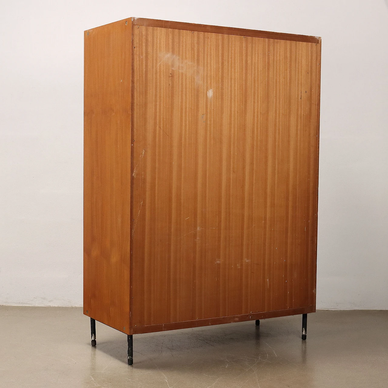Two-door teak and mahogany wardrobe with metal legs, 1960s 9