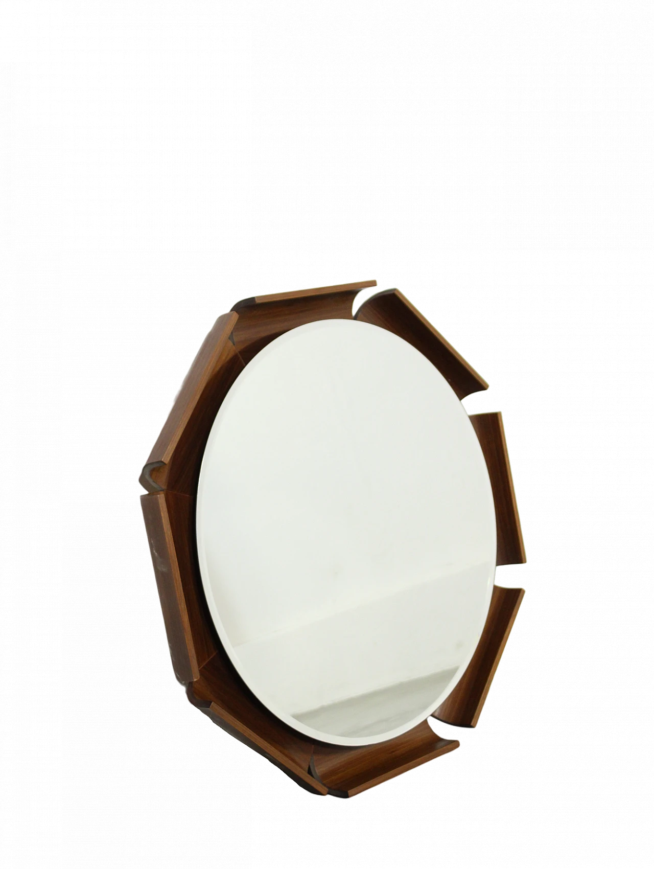Wood backlit mirror attributed to ISA Bergamo, 1970s 4