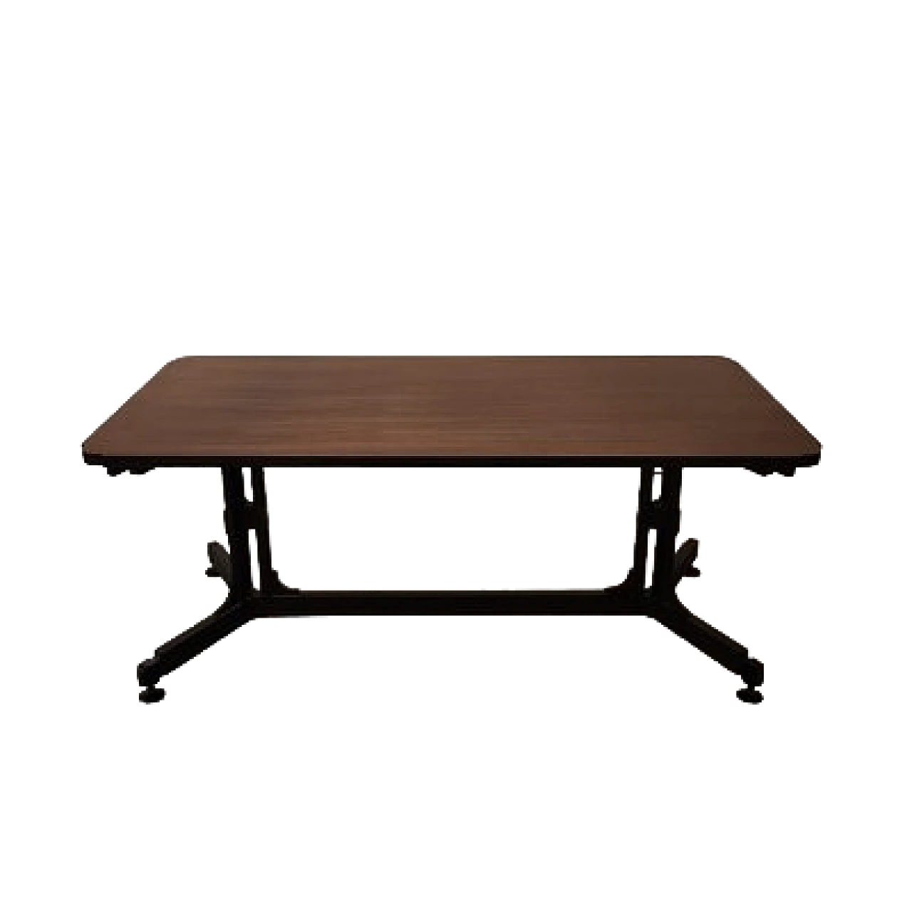 Tavolo in palissandro e ferro con piedini in ottone, anni '50 5