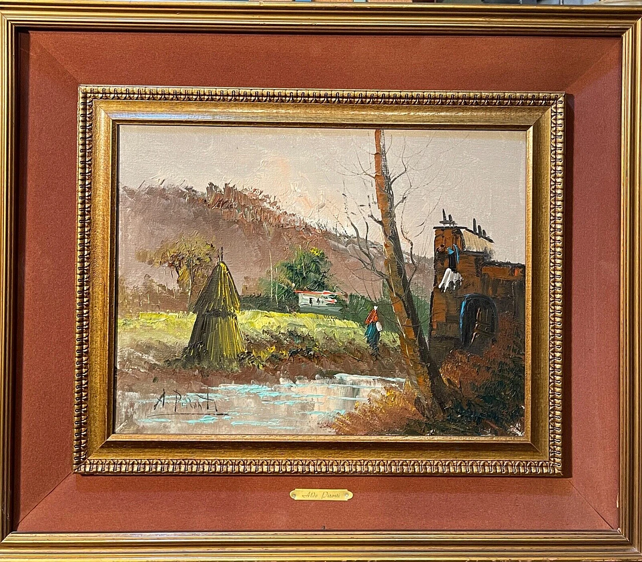 Aldo Pironti, rural landscape, oil painting on canvas 7
