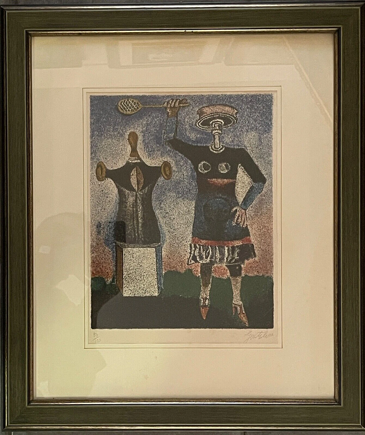 Franco Gentilini, figures, color lithography, 1976 7