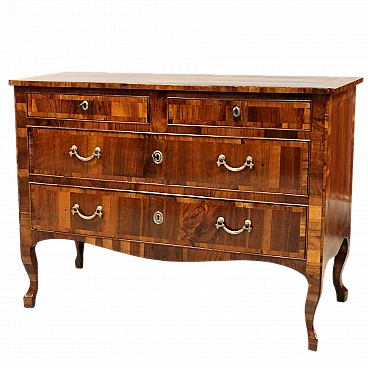 Solid walnut Louis XV chest of drawers, 18th century