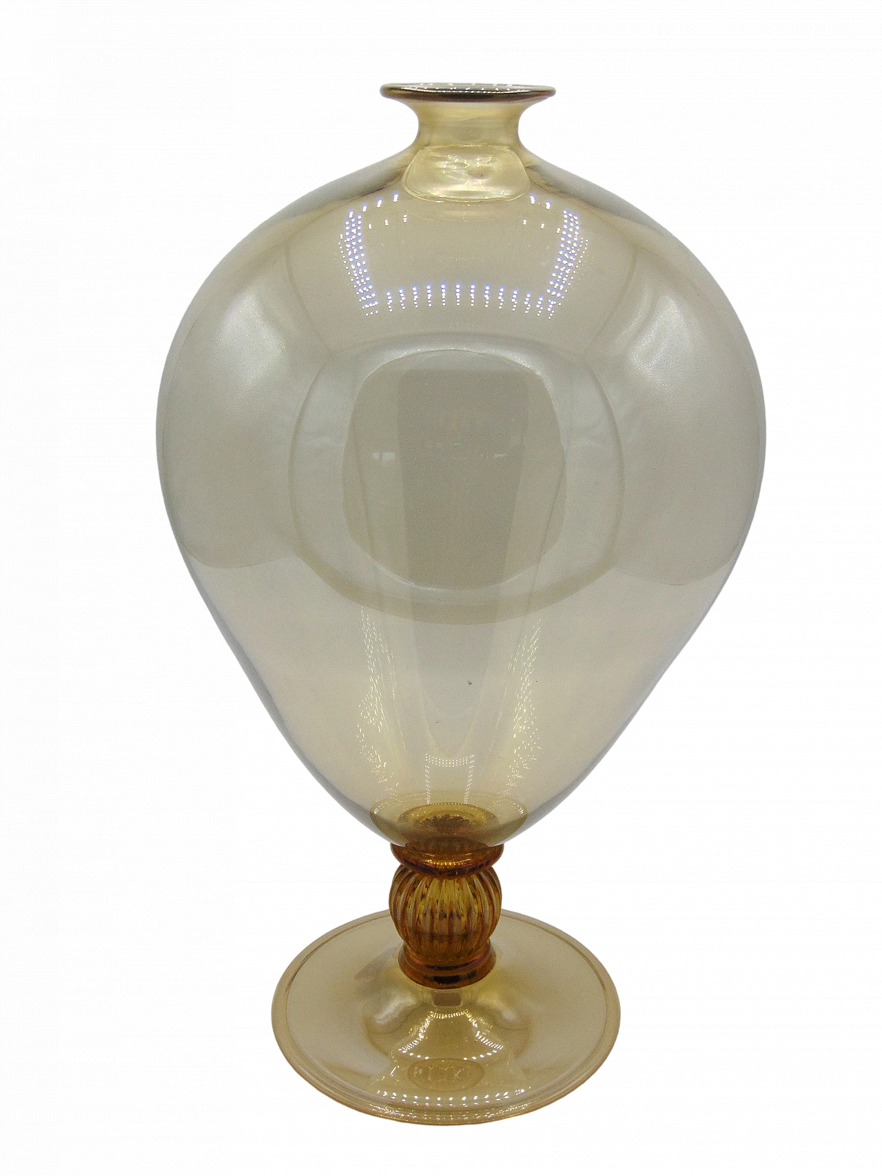 Vaso Veronese in vetro pagliesco di Venini, 1989 5