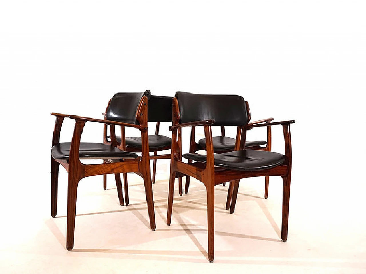 4 Rosewood OD 50 chairs by Erik Buck for OD Mobler, 1960s 2